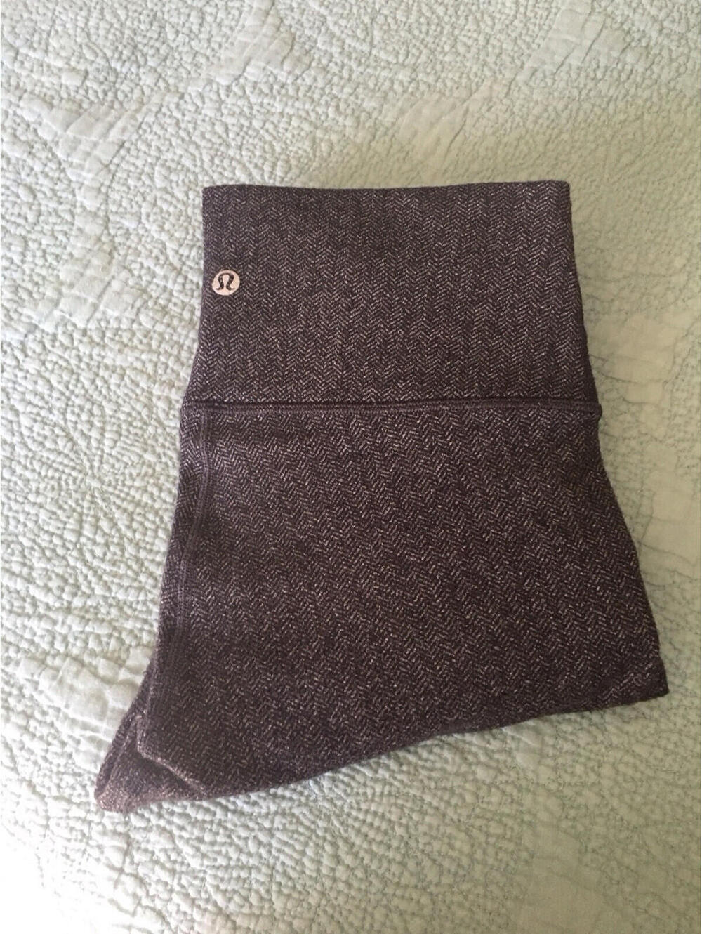 Lululemon Womans Wunder Under Legging Herringbone Heathered Black/Gray Size 6